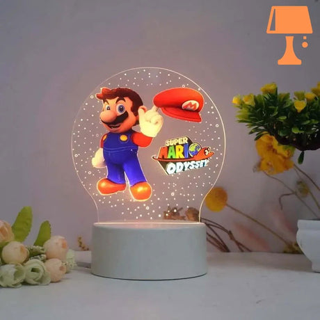 PixelGlow - Super Mario sänglampa med akrylskiva och livligt Mario-design Carvallo