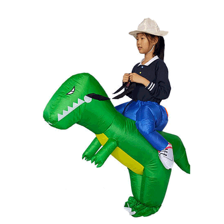 Uppblåsbar Dinosaurie Kostym för Barn & Vuxna-Utklädnad-BB-Large-Hemnix