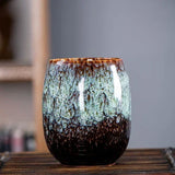 Marmor Keramisk Kaffe Mugg | 10oz med Guldhandtag | Elegant Virveldesign Carvallo