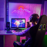 SummitGlow – LED Neon Skylt med Berg & Sol Design för en Livfull Atmosfär Carvallo