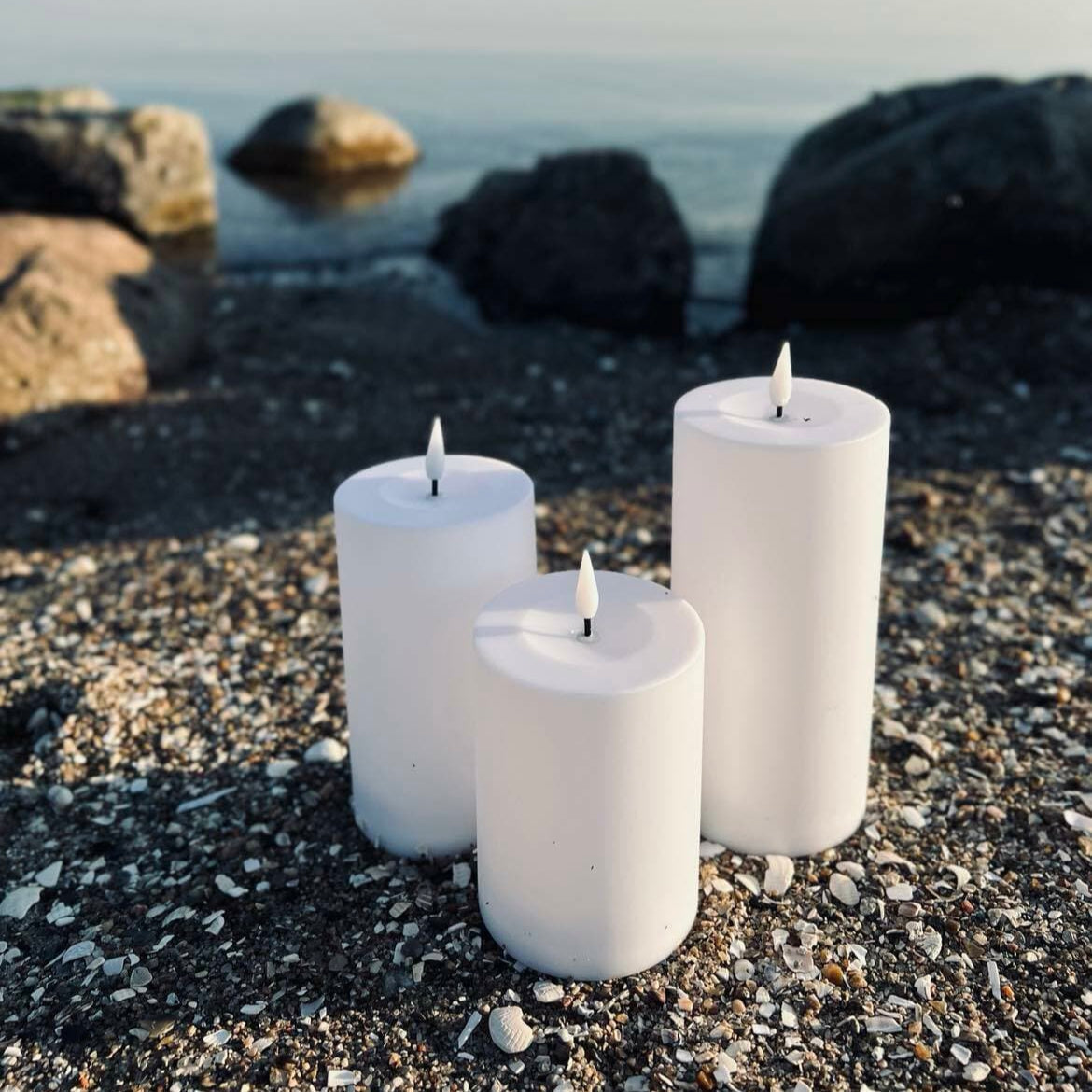 Utomhus LED Ljusfri Pilarljus Set Carvallo