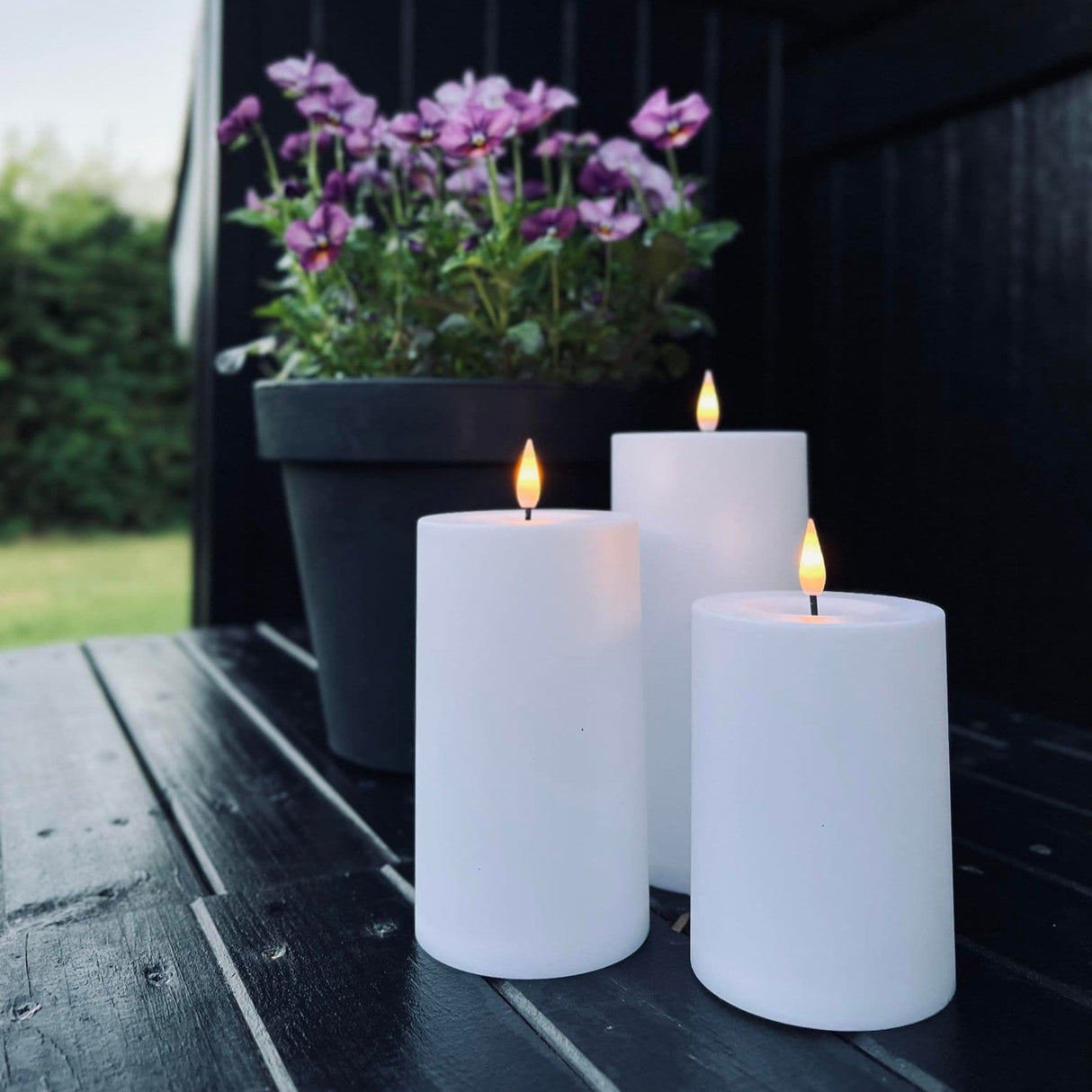 Utomhus LED Ljusfri Pilarljus Set Carvallo