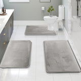 Ultra Soft Velvet Memory Foam Badmattsätt – 3PCS Lyxiga Badrumsmattor Carvallo
