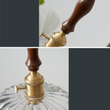 Modern Kopparhänglampa med Trähandtag Carvallo