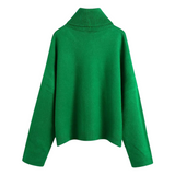 Stickad tröja med hög hals för kvinnor-Hemnix-Hemnix