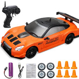 1:24 RC Drift Bil med Fyrhjulsdrift – 15km/h Hög Hastighet och Dynamisk Racing-Radiostyrt-BB-Orange/Svart-Hemnix