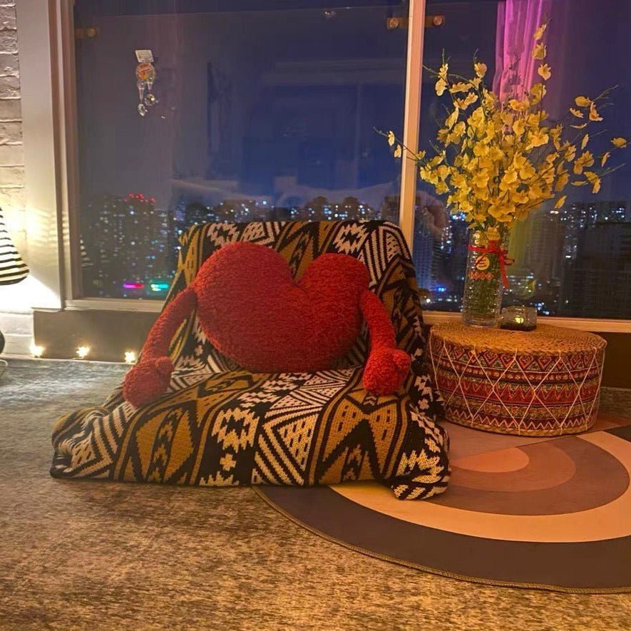 Love Heart Soffkudde i Mjuk Pläd Design Carvallo