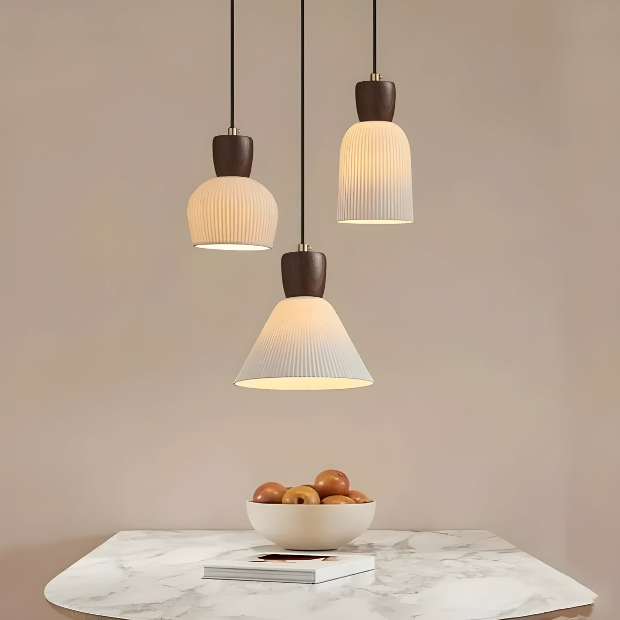 SereniGlow Light - Keramisk Japansk LED Pendellampa Carvallo