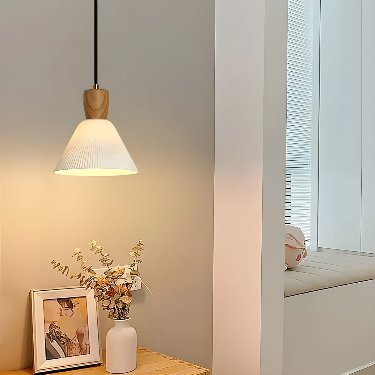 SereniGlow Light - Keramisk Japansk LED Pendellampa Carvallo