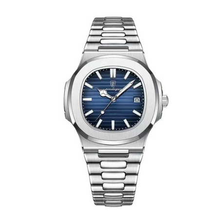Lyxklocka i rostfritt stål för män-Hemnix-Blå-Hemnix