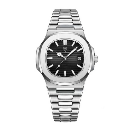 Lyxklocka i rostfritt stål för män-Hemnix-Svart-Hemnix