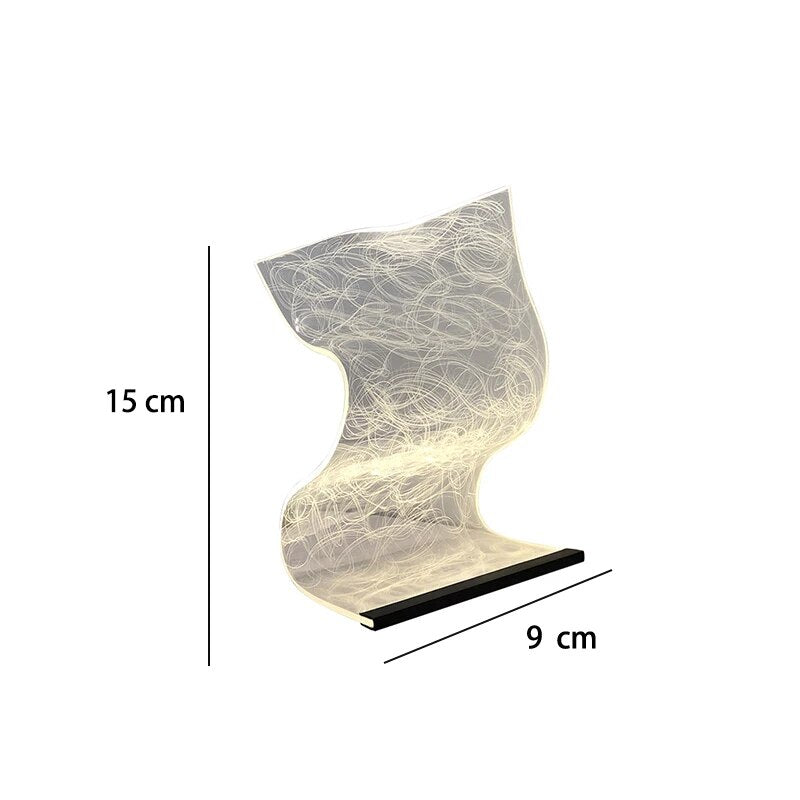 LumiAcrylic - Modern LED Bordslampa av Akryl | Stilren Dekorativ Belysning Carvallo