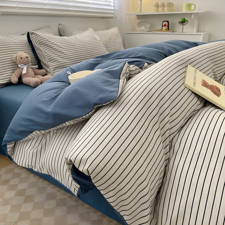 DreamPlaid Sängkläder Set - Nordisk Rutmönster Bomull Sängkläder Set Carvallo