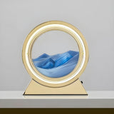 Sandbildslampa – LED-bordslampa med 3D sandmotiv | Avkopplande dekoration för vardagsrum och kontor Carvallo