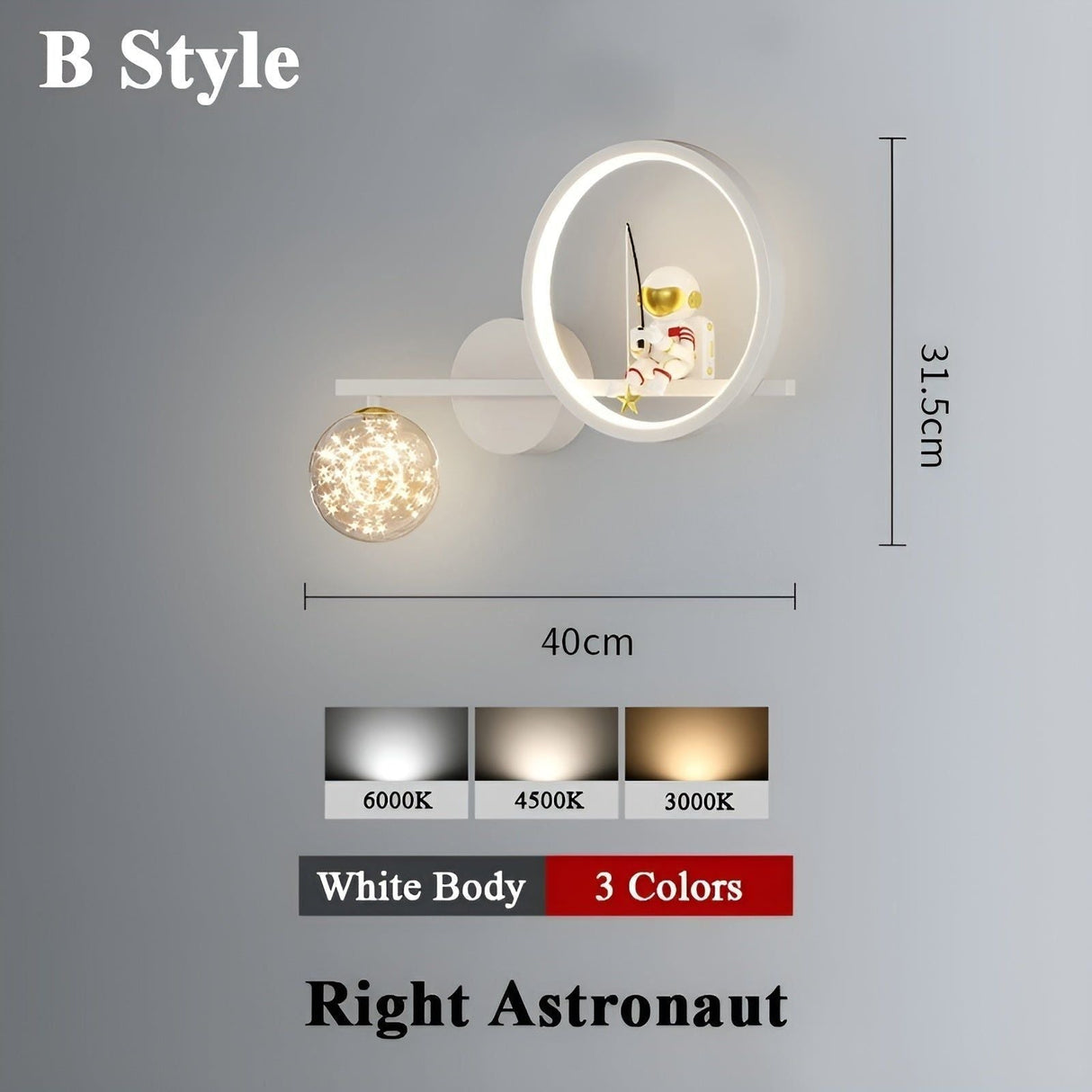 AstroGlow Lampa - Modern Barn Stjärnhimmel Projektor LED Vägglampa Carvallo