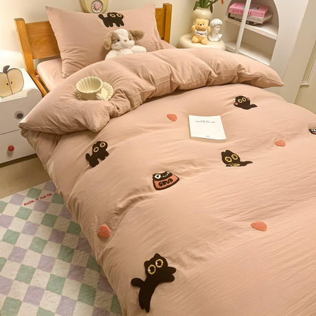 CloudComfort Sängset - Bekväm och hudvänlig Lucky Cat sängklädsel Carvallo