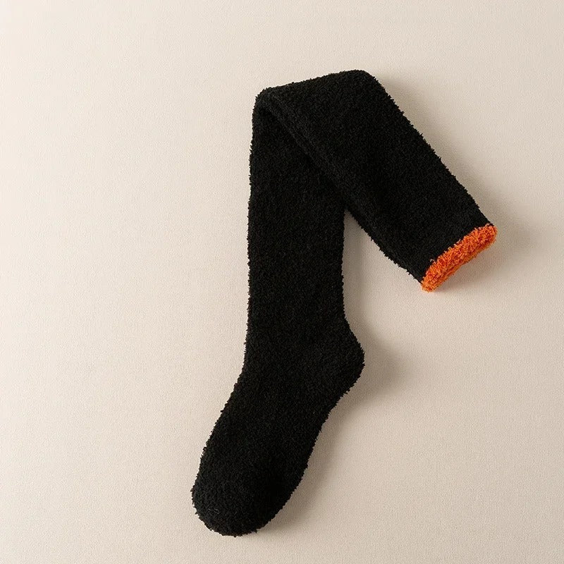 Coral Fleece över-knähöga strumpor Hemnix