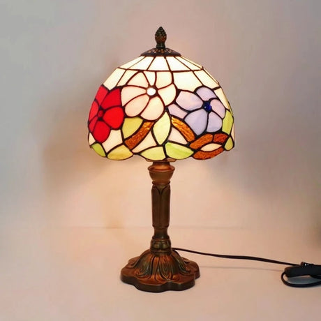 Retro barock LED-bordslampa E27 - Vintage Tiffany-glas MILA Sverige