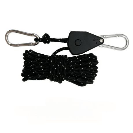 ReflectaCord – Reflekterande Tältlina 5M med Justerbar Trissa för Camping-Tent Accessories-BB-Svart-Hemnix