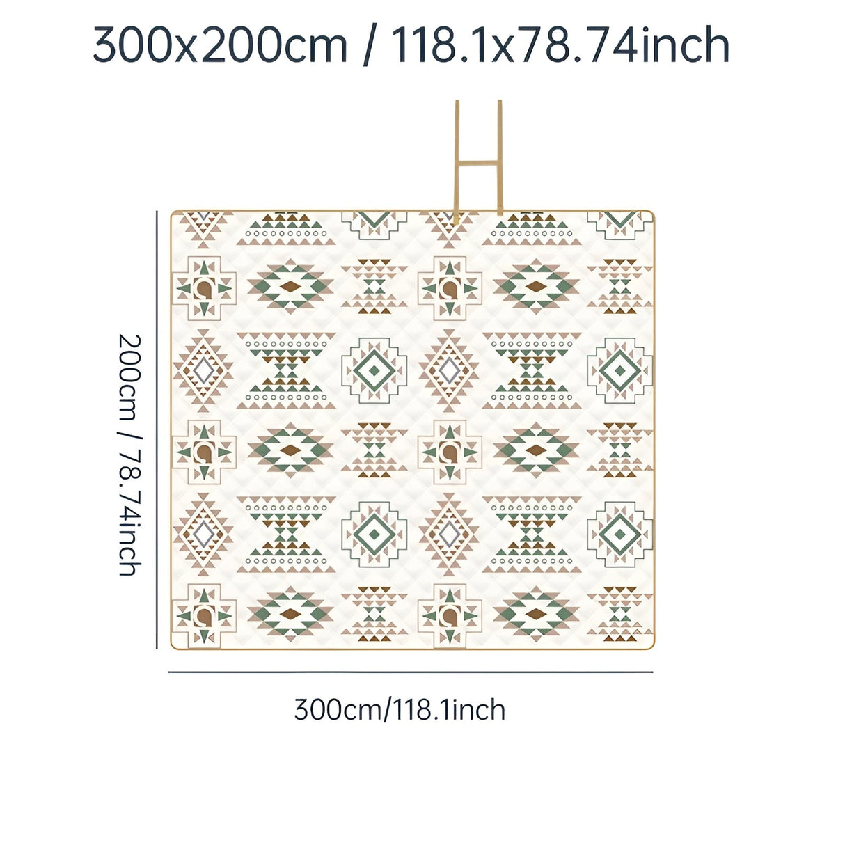 Picknickfilt med rutigt mönster – Vattentålig & Fällbar | Idealisk för Park, Strand & Camping Carvallo
