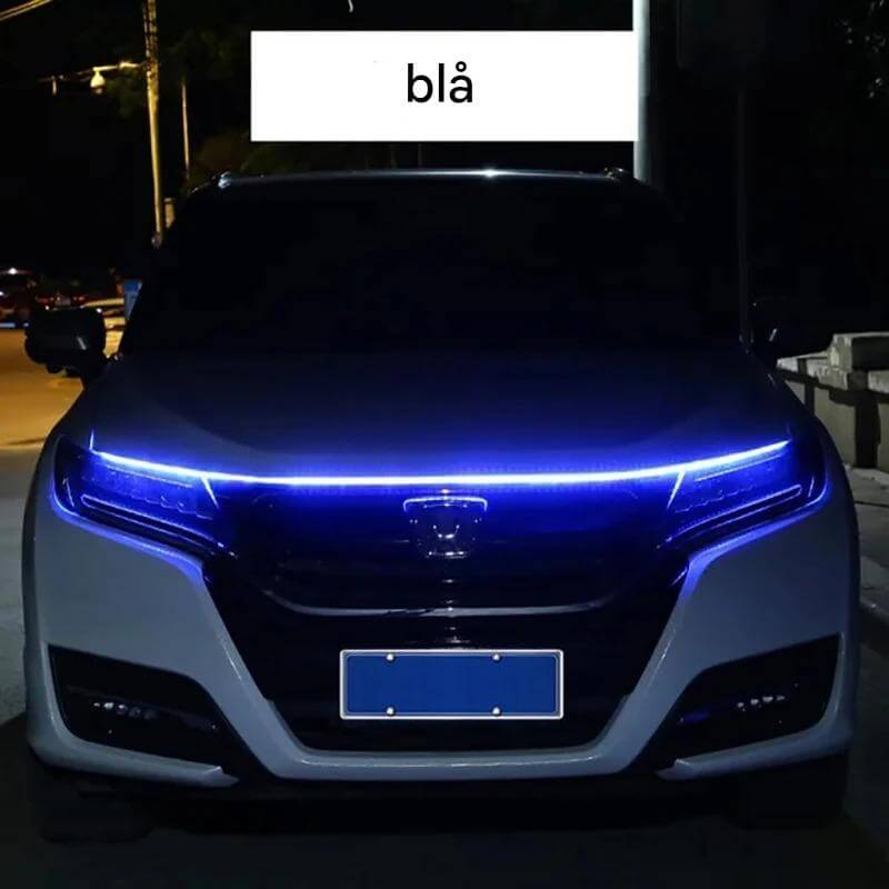 GlowTail - LED DRL Huvlist för Bil | 150cm Sekventiellt Ljusband med Vattentålig Design-Motor Vehicle Lighting-BB-Blå-Hemnix