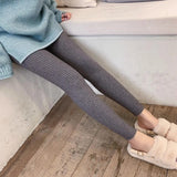 Stickade ribbade leggings med hög midja för kvinnor Hemnix