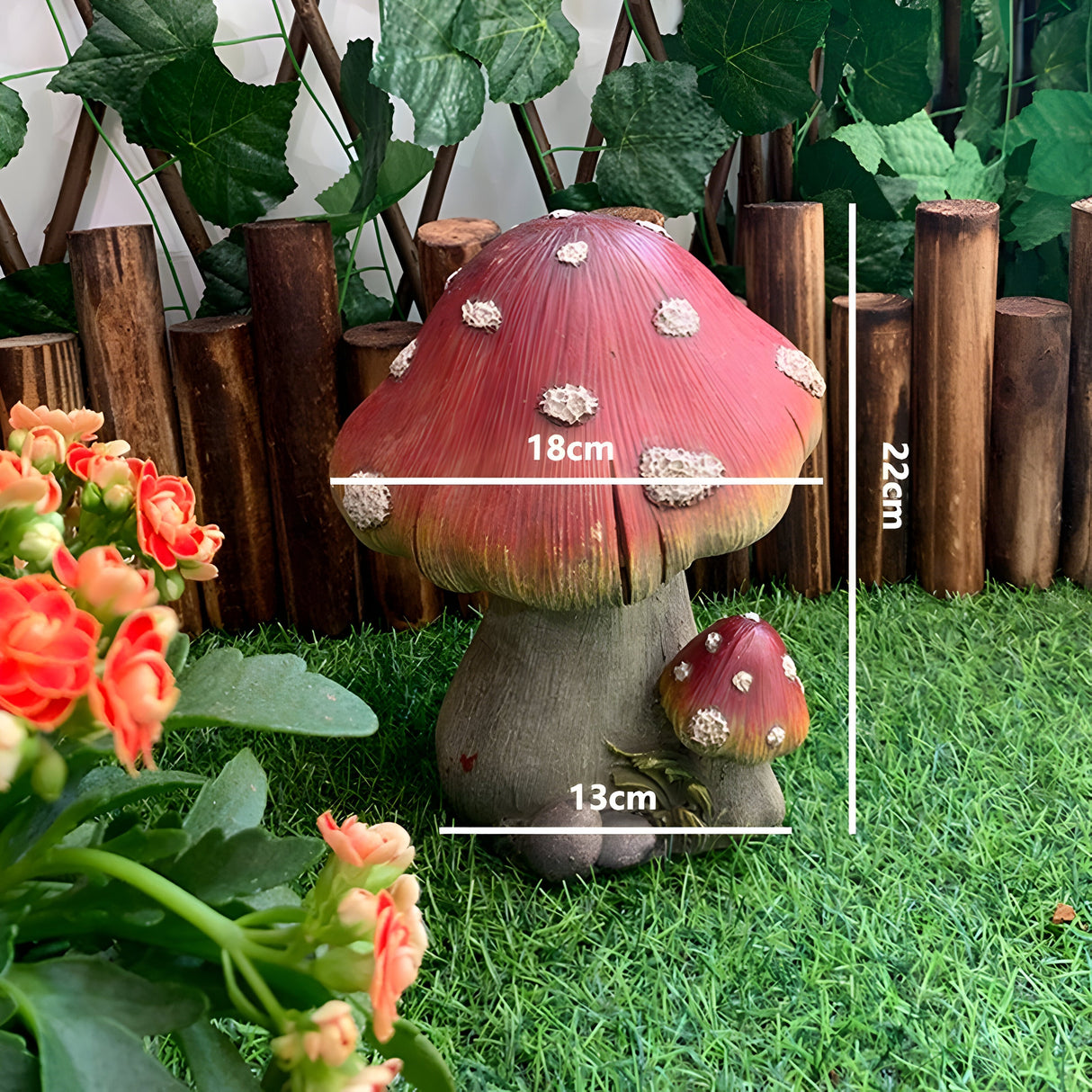 TerraShroom Dekor - Kreativ Svamp Trädgårdsdekoration för Utomhus Carvallo