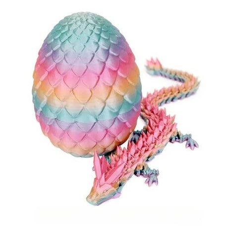 MystiCore - 3D-printat drakägg med rörlig minidrake – en magisk detalj för skrivbordet eller barnrummet-Action & Toy Figures-BB-Godisfärg-Hemnix