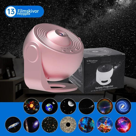 CosmaView – Stjärnhimmel Projektorlampa för Barnrum och Sovrum | Galaxy Projektor med 360° Rotation
