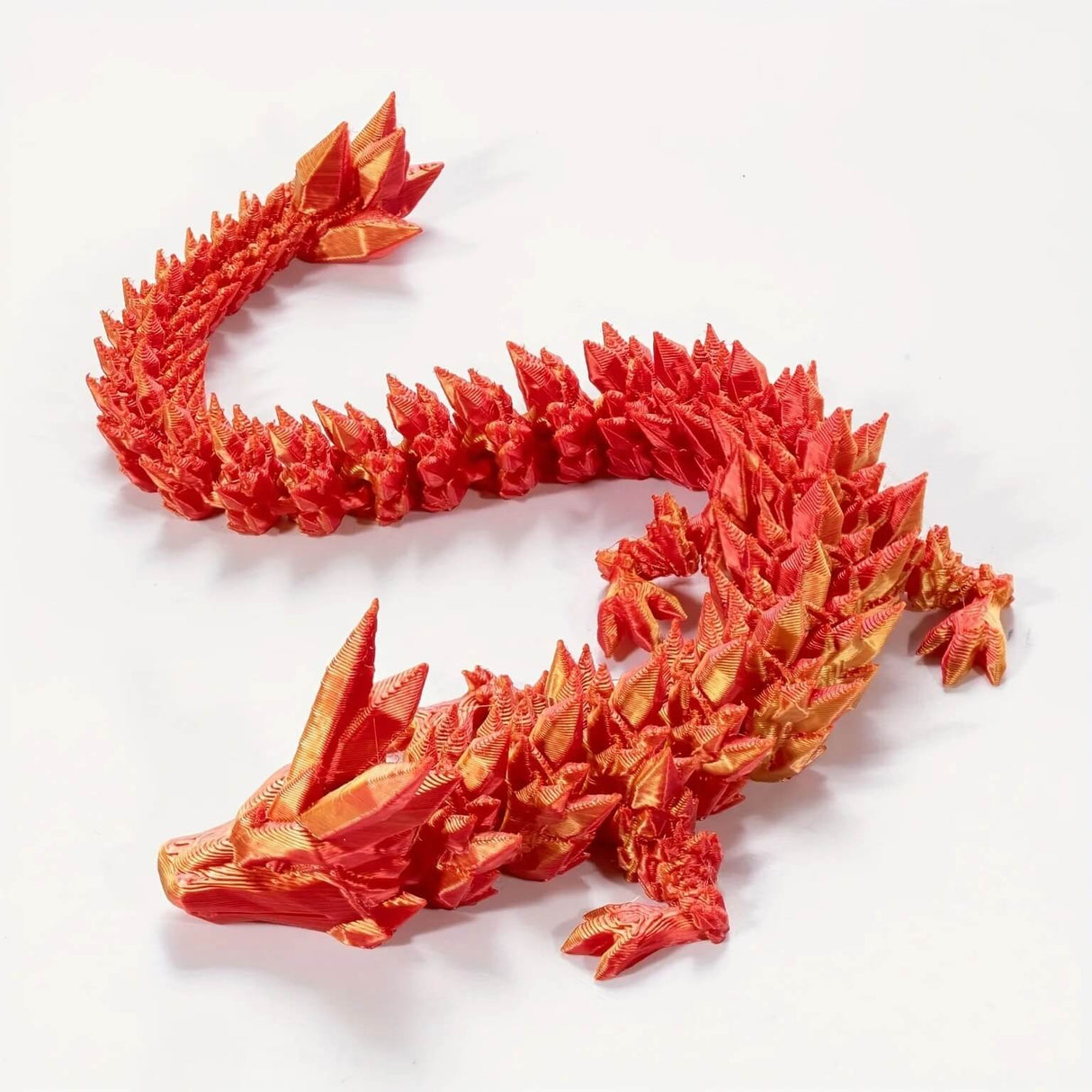 DrakeMorph - Rörlig 3D-printad Drakmodell för Dekor och Fantasi-Action & Toy Figures-BB-Röd guld-Hemnix