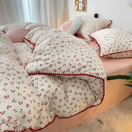 SoftBloom Sängkläder Set - Elegant sängkläder set tillverkat av bomull med blommönster Carvallo