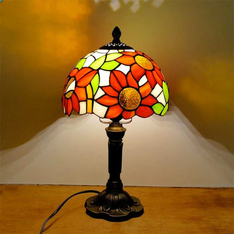 Retro barock LED-bordslampa E27 - Vintage Tiffany-glas MILA Sverige