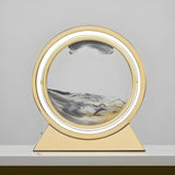 Sandbildslampa – LED-bordslampa med 3D sandmotiv | Avkopplande dekoration för vardagsrum och kontor Carvallo