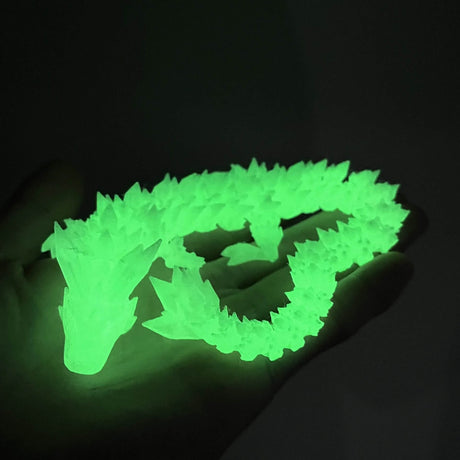 DrakeMorph - Rörlig 3D-printad Drakmodell för Dekor och Fantasi-Action & Toy Figures-BB-Nattglöd Grön-Hemnix