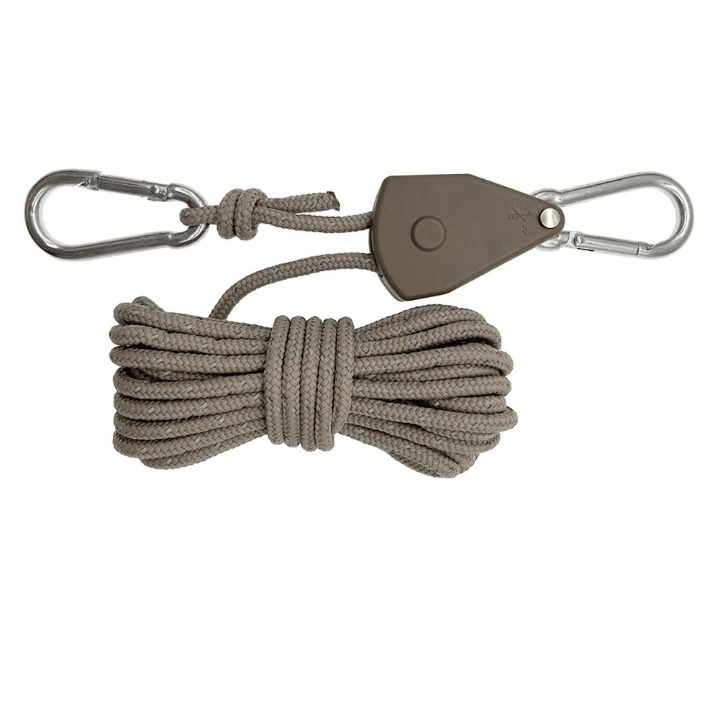 ReflectaCord – Reflekterande Tältlina 5M med Justerbar Trissa för Camping-Tent Accessories-BB-Grå-Hemnix