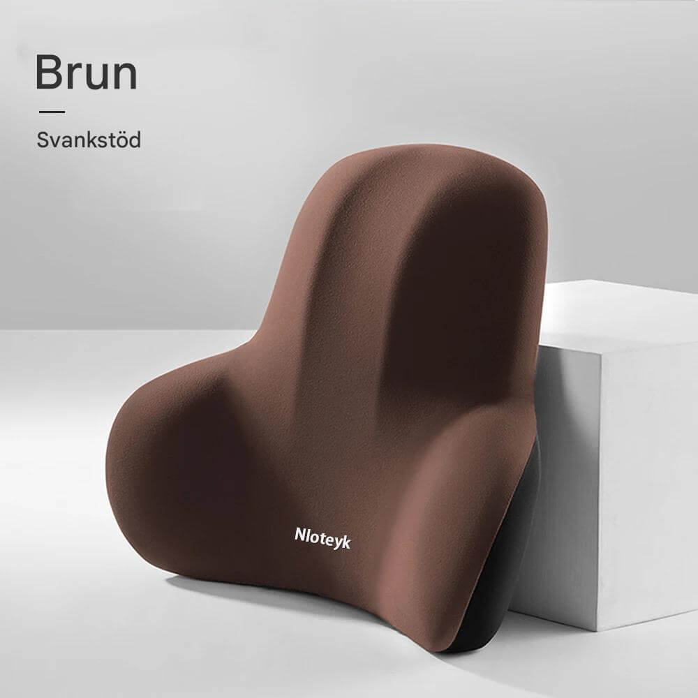 Travilo – Ergonomisk Nack- och Ryggkudde för Bilresor | Anpassningsbar Komfort i Varje Sits-Back & Lumbar Support Cushions-BB-1 brunt ländryggsstöd-Hemnix