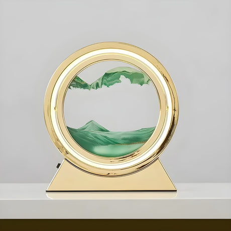 Sandbildslampa – LED-bordslampa med 3D sandmotiv | Avkopplande dekoration för vardagsrum och kontor Carvallo