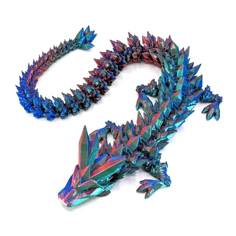 DrakeMorph - Rörlig 3D-printad Drakmodell för Dekor och Fantasi-Action & Toy Figures-BB-Blå Grön Röd-Hemnix