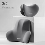 Travilo – Ergonomisk Nack- och Ryggkudde för Bilresor | Anpassningsbar Komfort i Varje Sits-Back & Lumbar Support Cushions-BB-1 set grått nackstöd och ländryggsstöd-Hemnix