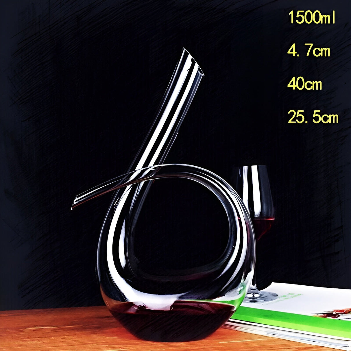 Kristall vinluftare i snäckform – Blyfri för vin eller konjak | Dekorativ för hemmet & bar Carvallo