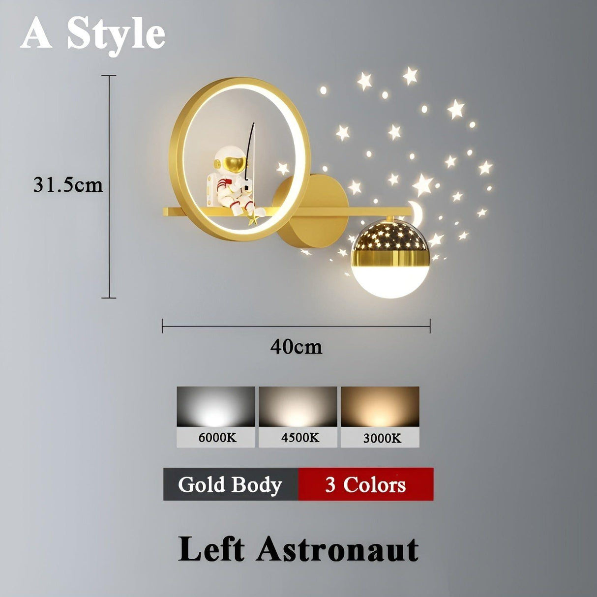 AstroGlow Lampa - Modern Barn Stjärnhimmel Projektor LED Vägglampa Carvallo