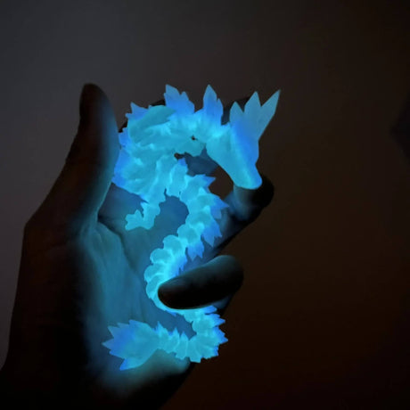 DrakeMorph - Rörlig 3D-printad Drakmodell för Dekor och Fantasi-Action & Toy Figures-BB-Nattglöd Blå-Hemnix