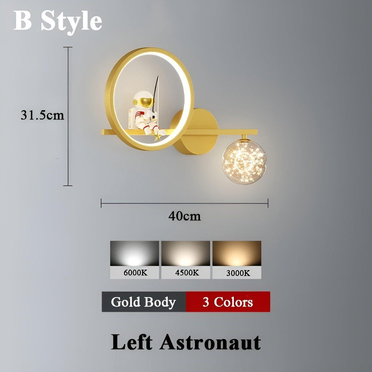 AstroGlow Lampa - Modern Barn Stjärnhimmel Projektor LED Vägglampa Carvallo