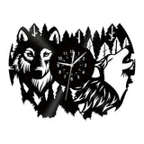 ForestTime Klocka - Kreativ Väggklocka med Skogsdjurshuvud i Vinyl för Juldekoration Carvallo