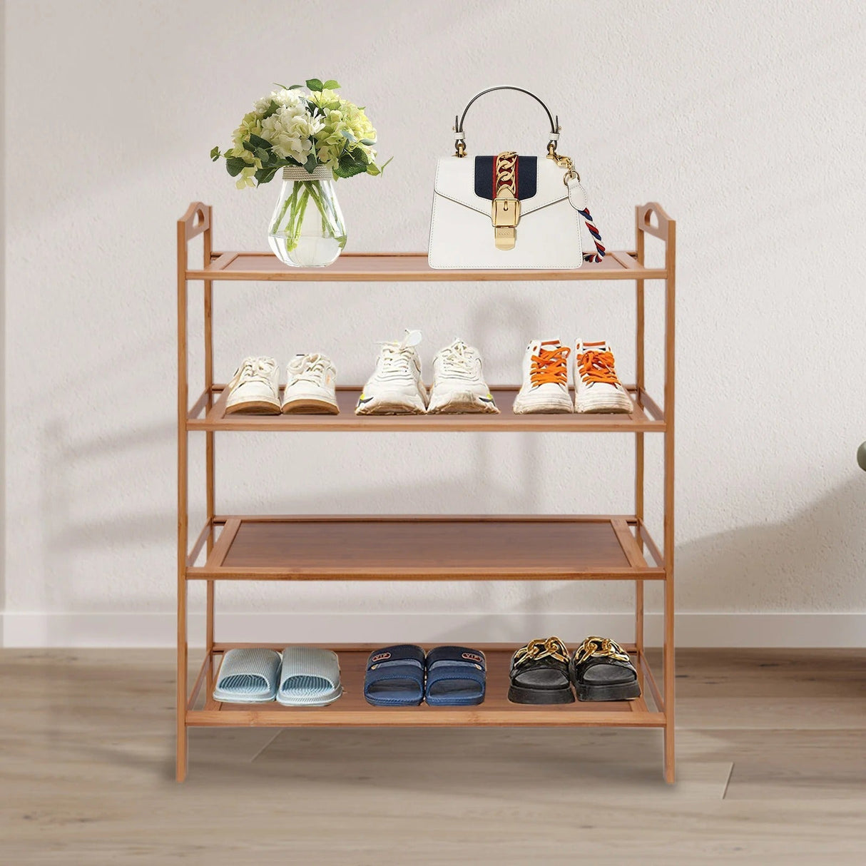 TidySole Rack – 4-tiers trä hylla Carvallo