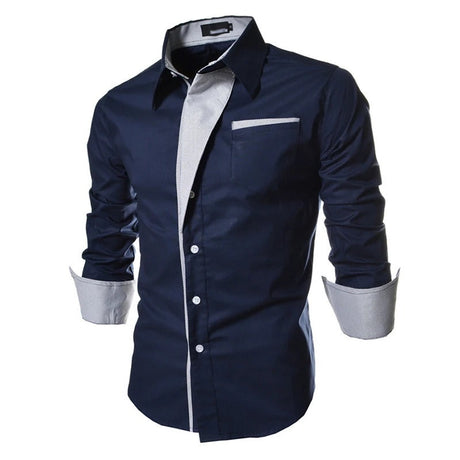 Långärmad skjorta för män-Clothes for Men-Hemnix-Blå-M-Hemnix