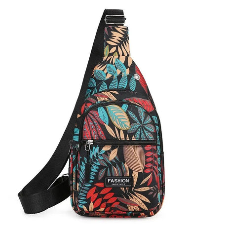 Leaf Print Sling Chest Bag Hemnix