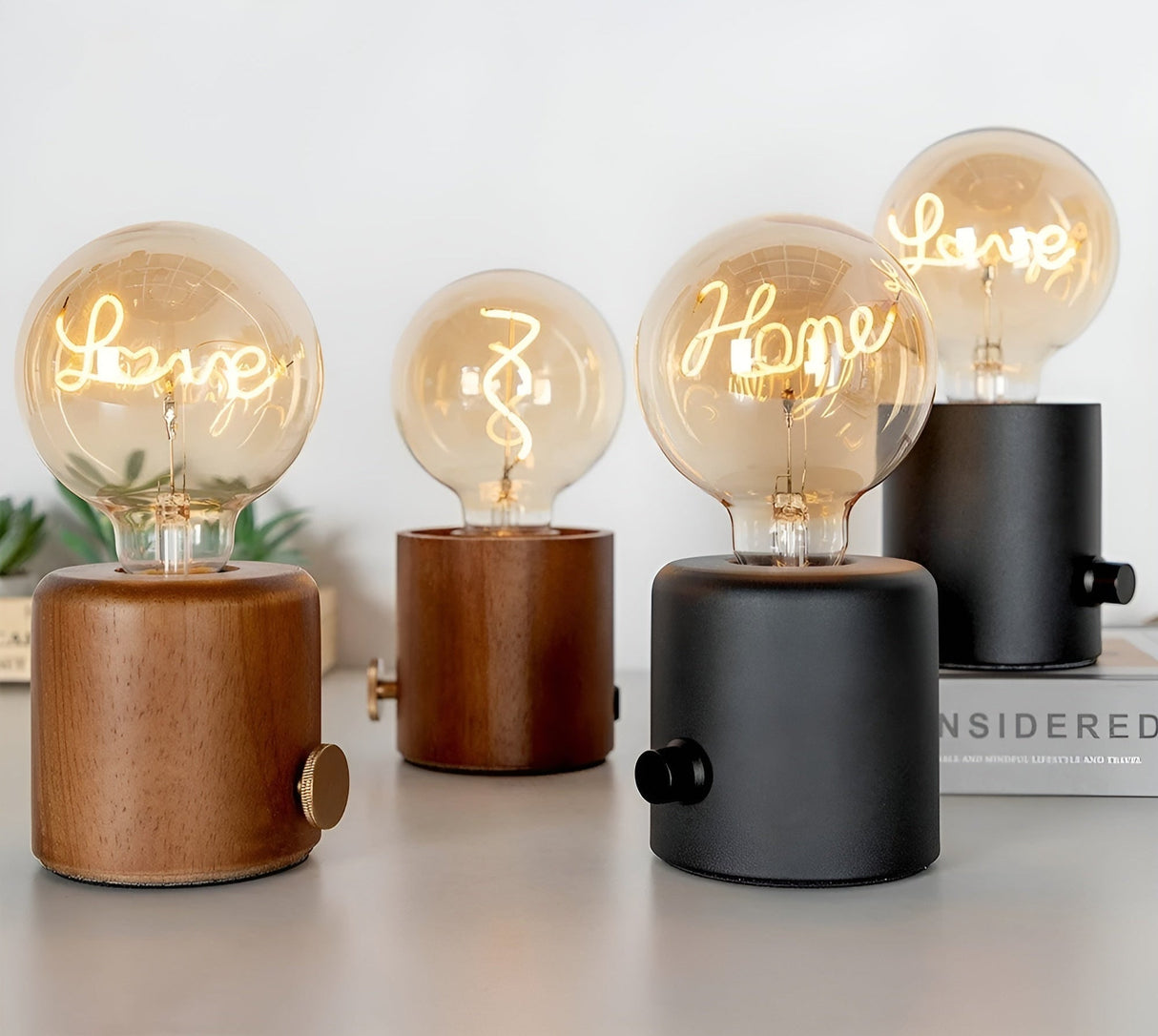 LunaHollow Lampa – Vintage Trälampa Carvallo