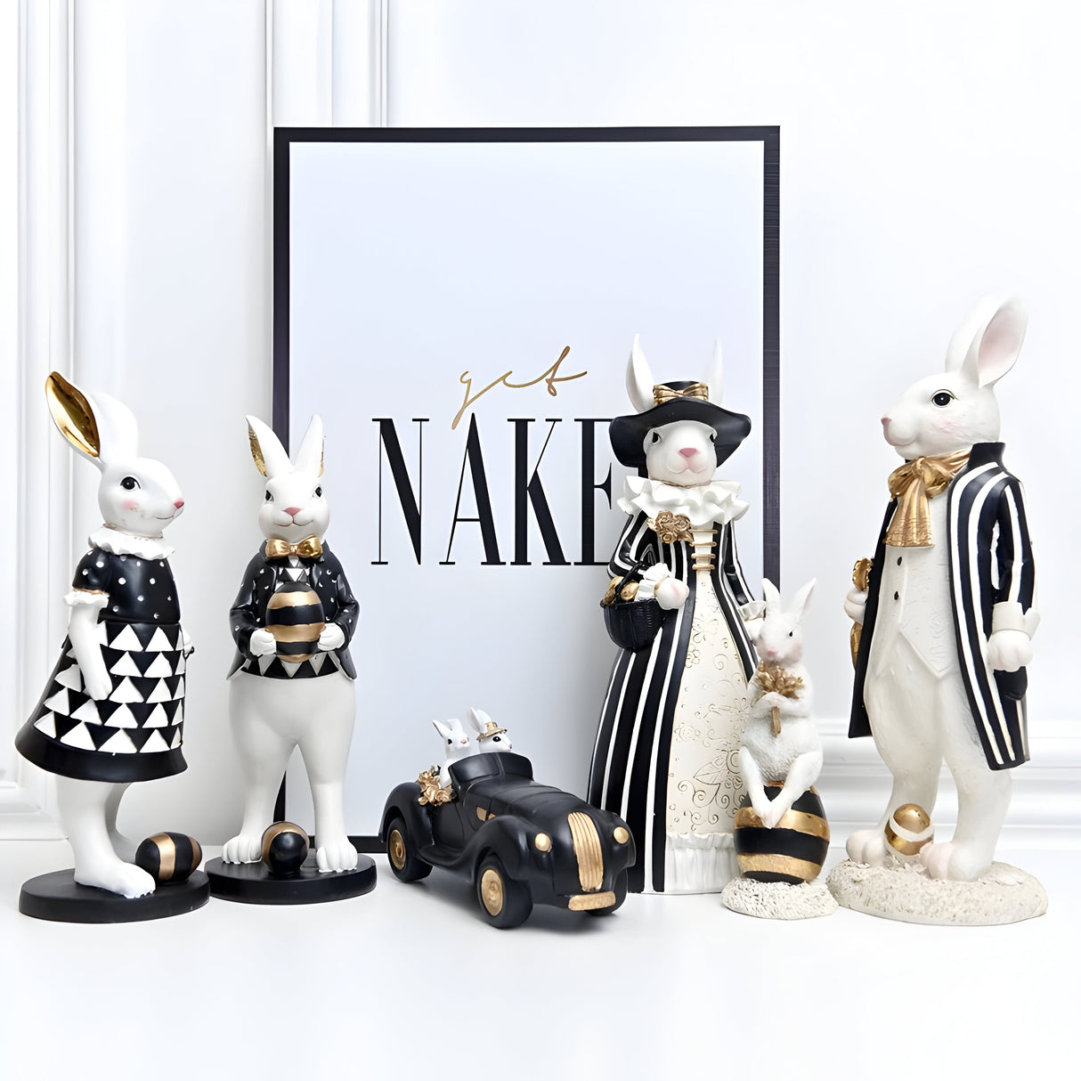 RegalRabbit Dekoration – Dekorativ Pastoral Palats Kaninfamilj Dekoration Carvallo