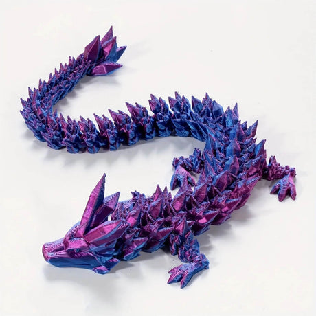 DrakeMorph - Rörlig 3D-printad Drakmodell för Dekor och Fantasi-Action & Toy Figures-BB-Lila blå-Hemnix
